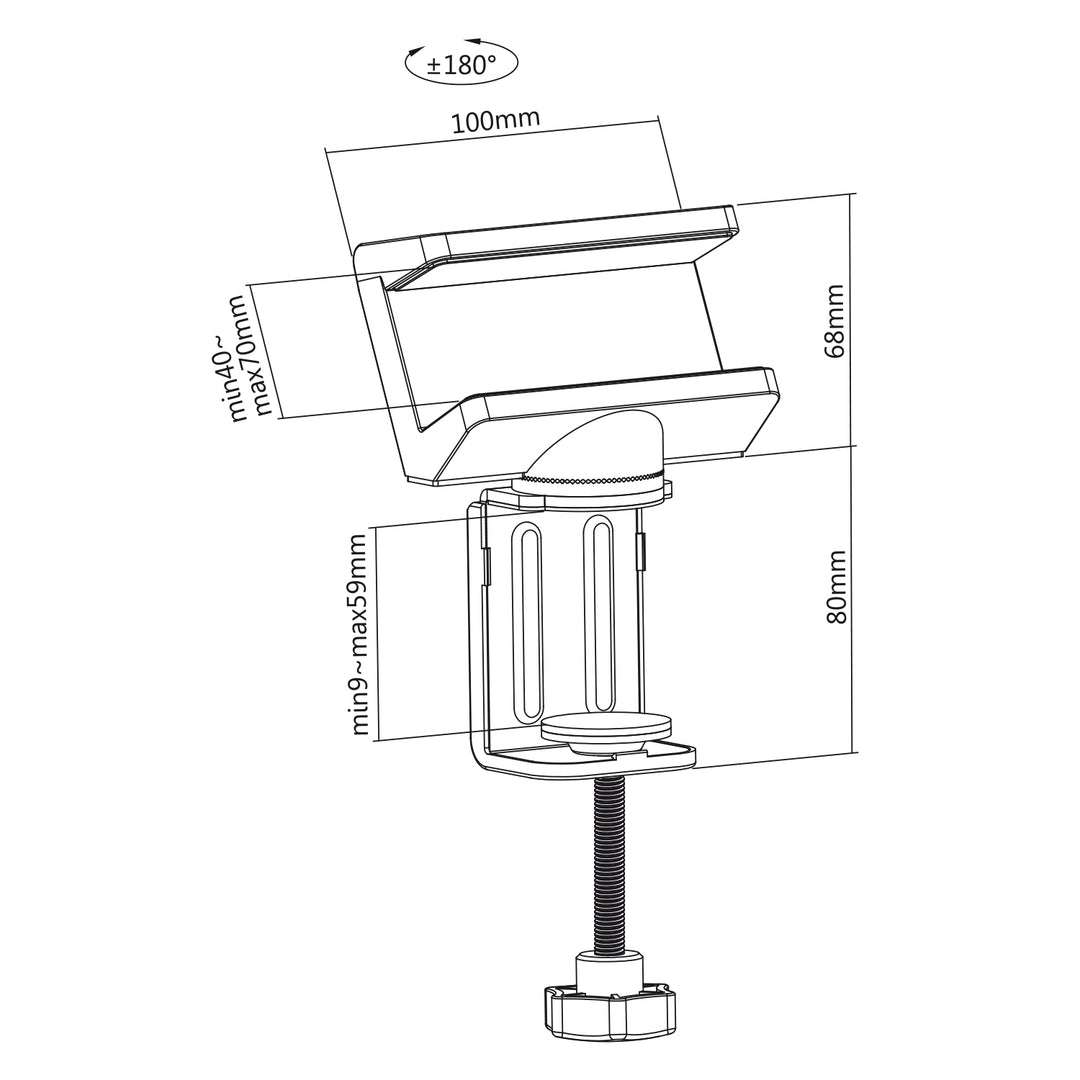 Suport de birou MC-470W, pentru prelungitoare, alb, 40-70mm