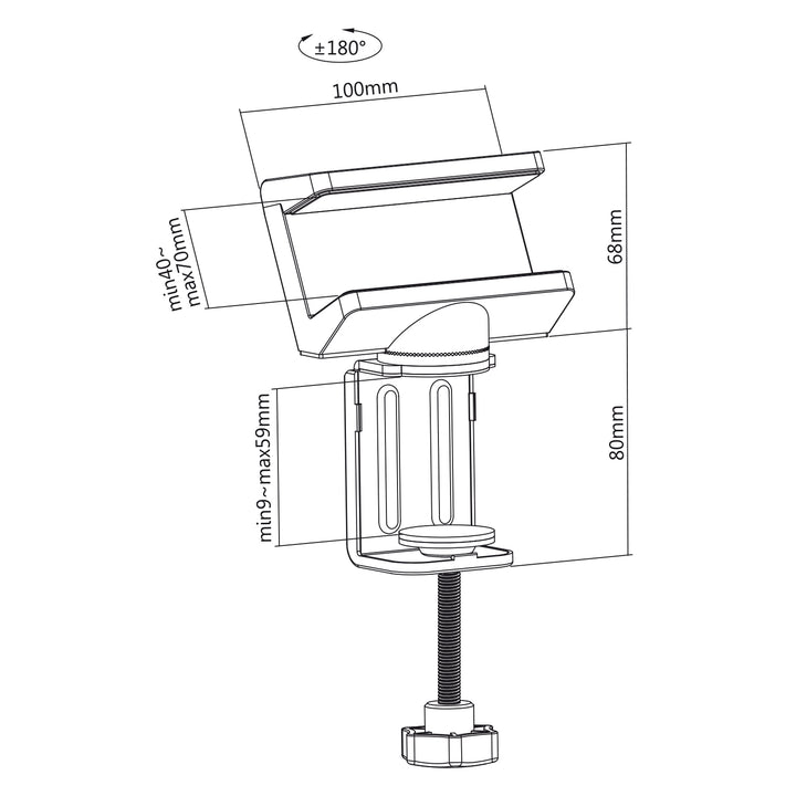 Suport de birou MC-470W, pentru prelungitoare, alb, 40-70mm