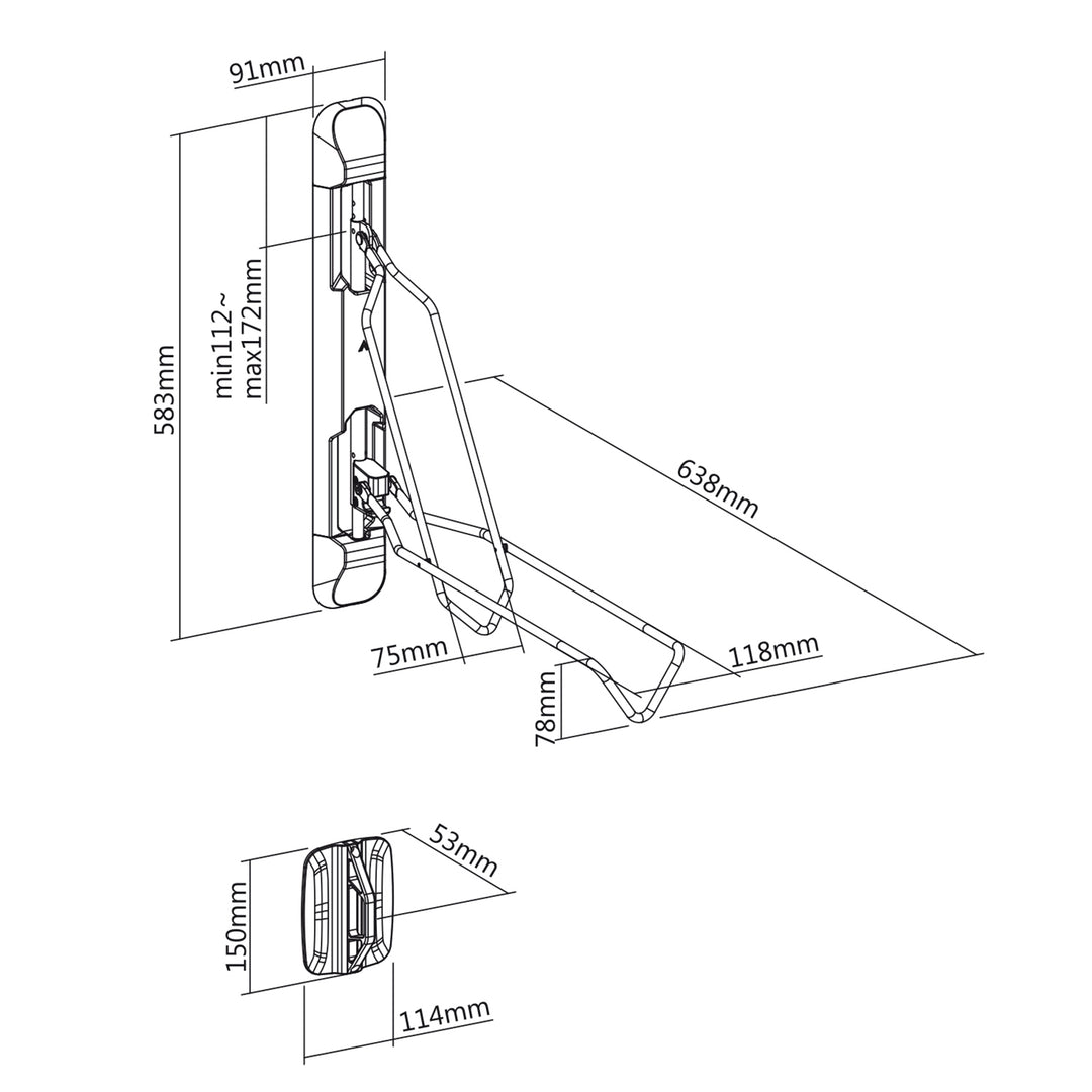 Suport de perete pentru bicicleta MC-471, 35 kg, negru