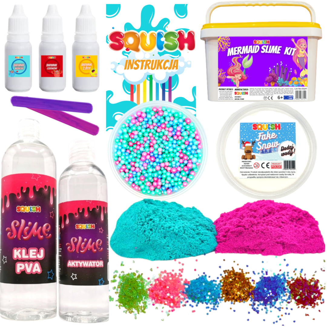 Set slime Mermaid - 15 elemente, ideal ca și cadou