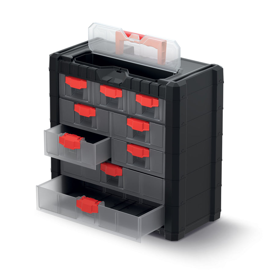 Organizator sertare pentru unelte, 41x40x20cm, Multicase Cargo50, KMC501, rosu-negru