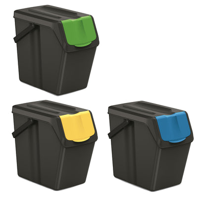 Keden SORTI BOX 3x25l coș de gunoi - negru reciclare
