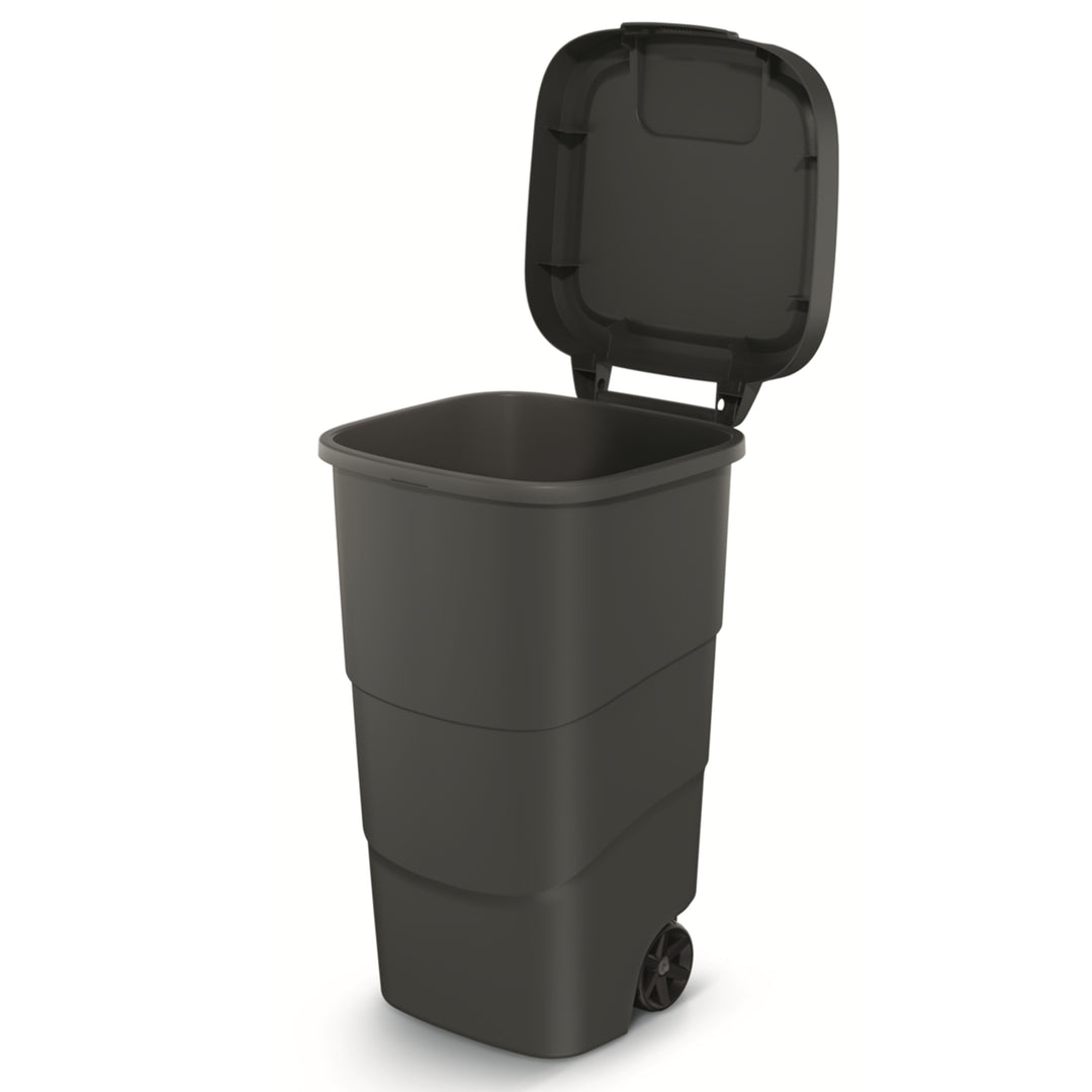 Cos de gunoi Wheeler Prosperplast, 110 L, cu roti, negru