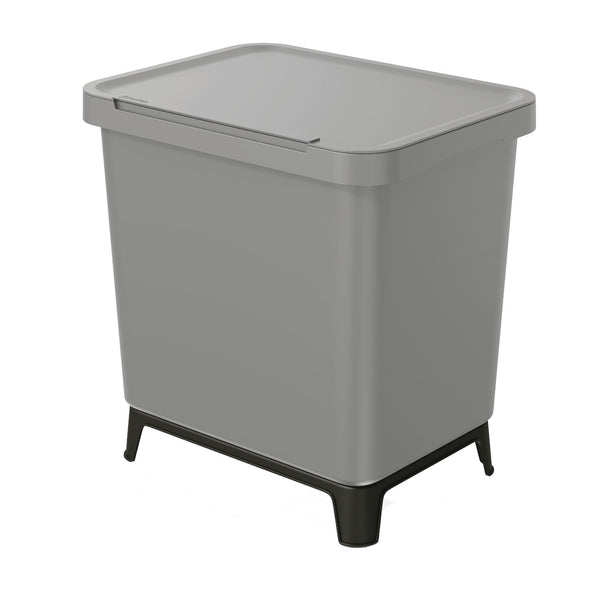 Cos de gunoi Systema, 2x10L, gri deschis, cu baza detasabila cu picioare