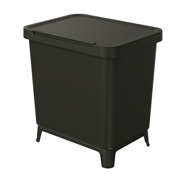 Cos de gunoi Systema, 2x10L, negru, cu baza detasabila cu picioare