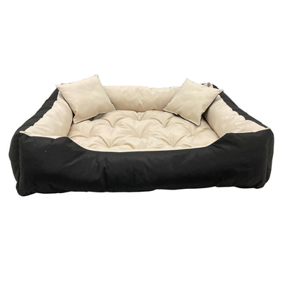 Pat pentru caini si pisici ECCO, negru - bej, marime XS, interior 40x30 cm, exterior 55x45 cm