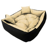 Pat pentru caini si pisici ECCO, negru - bej, marime XS, interior 40x30 cm, exterior 55x45 cm