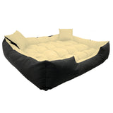 Pat pentru caini si pisici ECCO, negru - bej, marime XS, interior 40x30 cm, exterior 55x45 cm