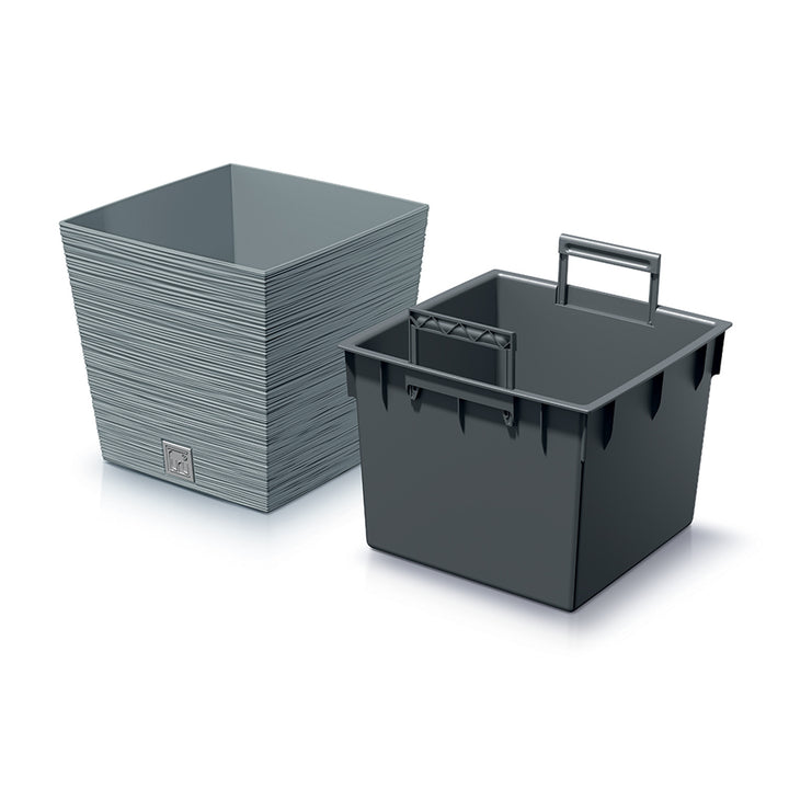 Ghiveci decorativ Prosperplast Furu Square Low, DFS300-422U, beton