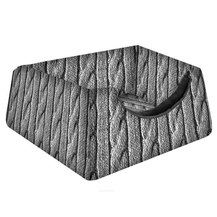 Casuta pentru caini sau pisici Bertoni Impletitura L, 55 x 55 cm, gri