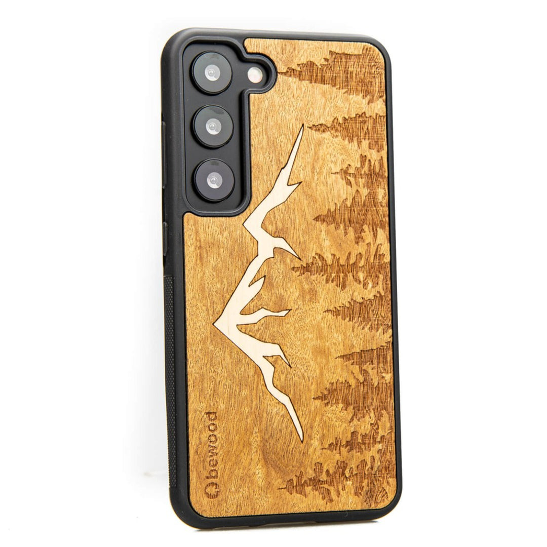 Husa telefon Bewood, din lemn, pentru Samsung Galaxy S23, Mountain