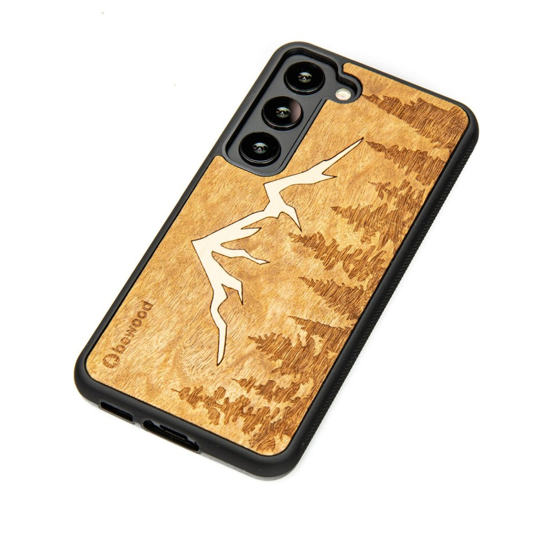 Husa telefon Bewood, din lemn, pentru Samsung Galaxy S23, Mountain