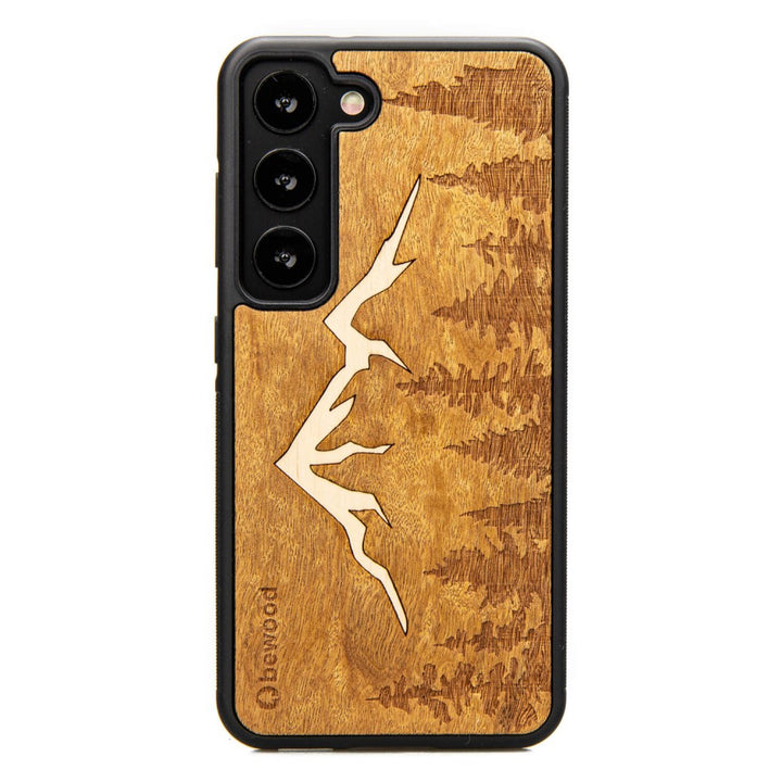 Husa telefon Bewood, din lemn, pentru Samsung Galaxy S23, Mountain