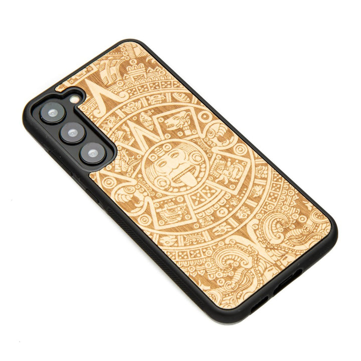 Husa telefon Bewood, din lemn, Samsung Galaxy S23 Plus, calendar Aztec