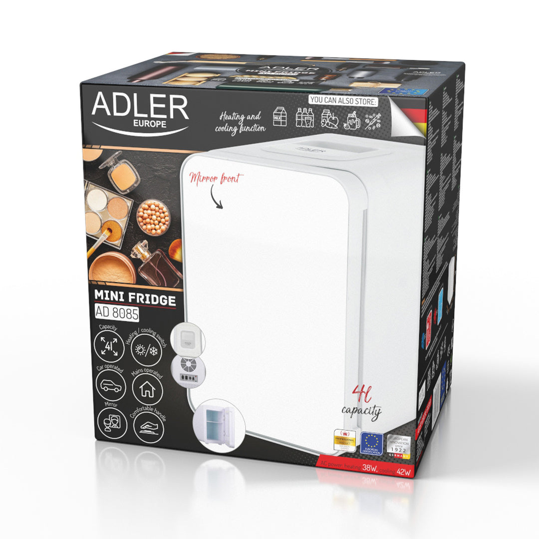 Mini-frigider portabil cu oglindă 4L Adler AD 8085 - răcește și încălzește