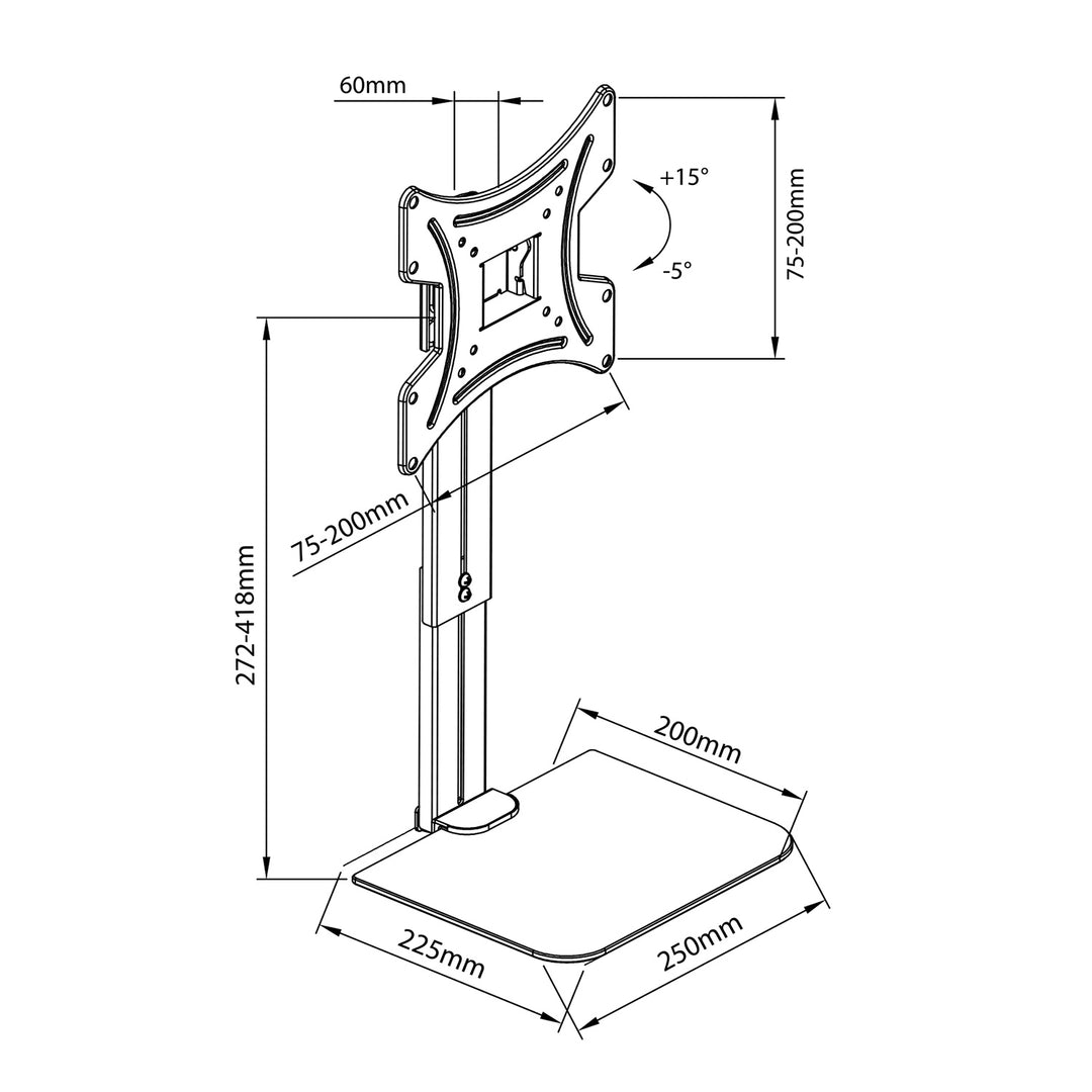 Suport TV cu raft Maclean MC-451, 15-42", 20 kg, negru