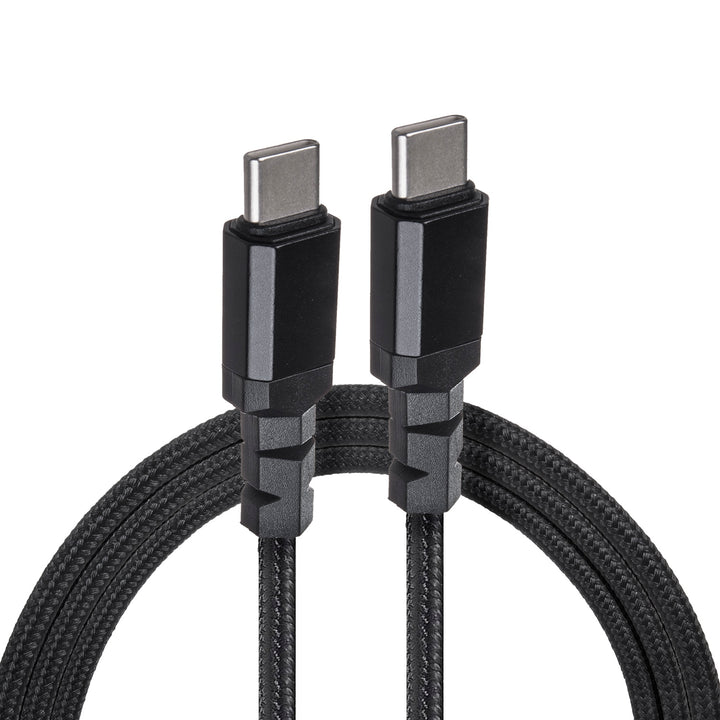 Cablu 2 x USB-C 15W, Maclean, suportă QC 3.0, transfer de date, 3A, negru, lungime 1m, MCE493