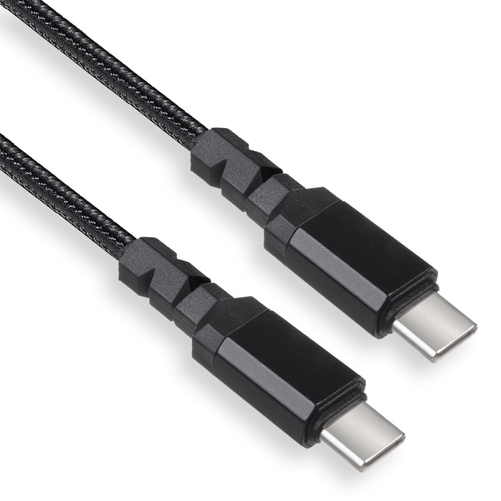 Cablu 2 x USB-C 15W, Maclean, suportă QC 3.0, transfer de date, 3A, negru, lungime 1m, MCE493