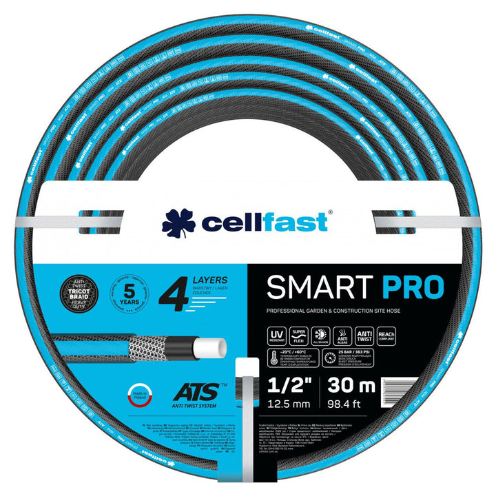 Furtun de gradină Smart Pro ATS, 4 straturi, 1/2", 30m