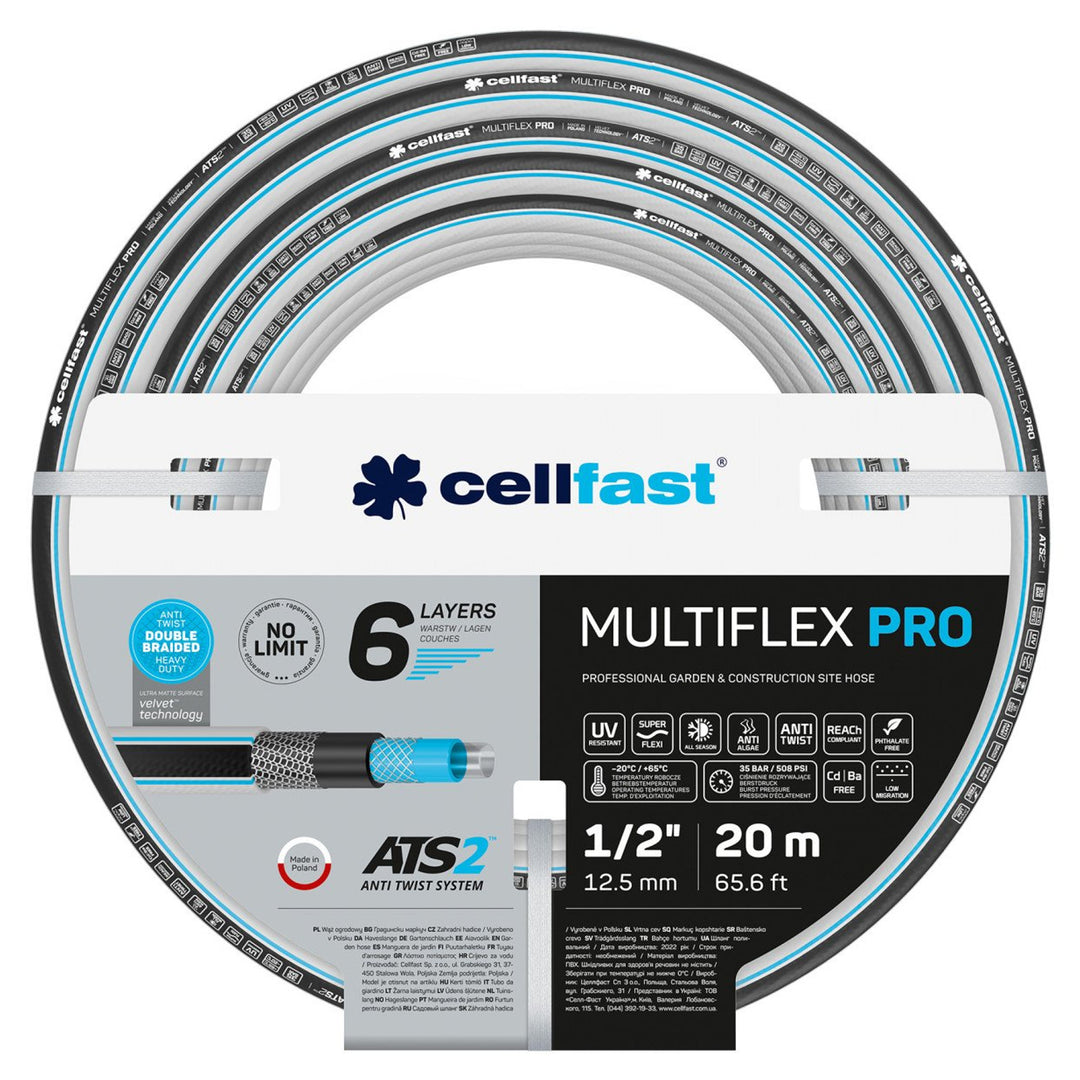 Furtun de gradina Cellfast Multiflex ATSV, 6 straturi, 1/2", 20 m