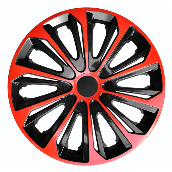 Set  de 4 capace jante NRM, Strong Duo, 15", rosu - negru