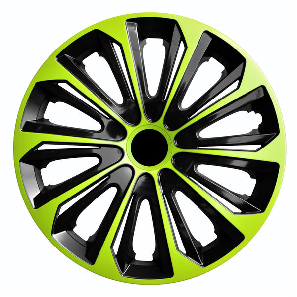Set  de 4 capace jante NRM, Strong Duo, 14", verde - negru