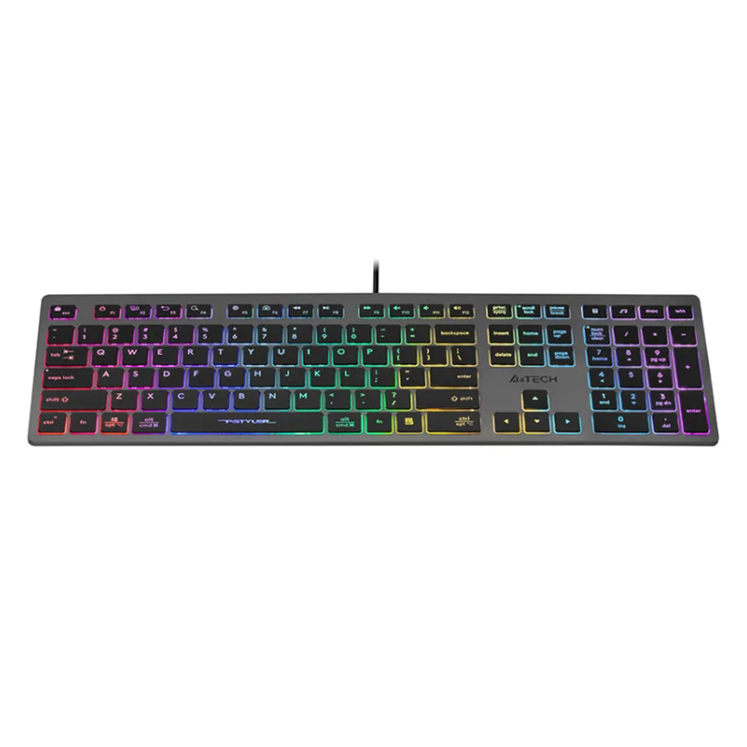 Tastatura gaming Qwerty, A4Tech FSTYLER FX60H, iluminare LED, negru