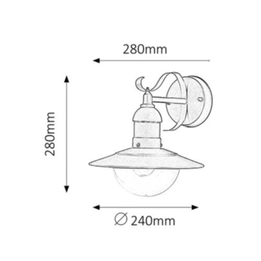 Rabalux Oslo lampă de perete de grădină pentru fațadă negru E27 60 W IP43 230 V