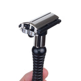 Aparat de ras Feather DER-A cu lame interschimbabile. Cap din oțel inoxidabil. 2 setări, deschidere fluture.