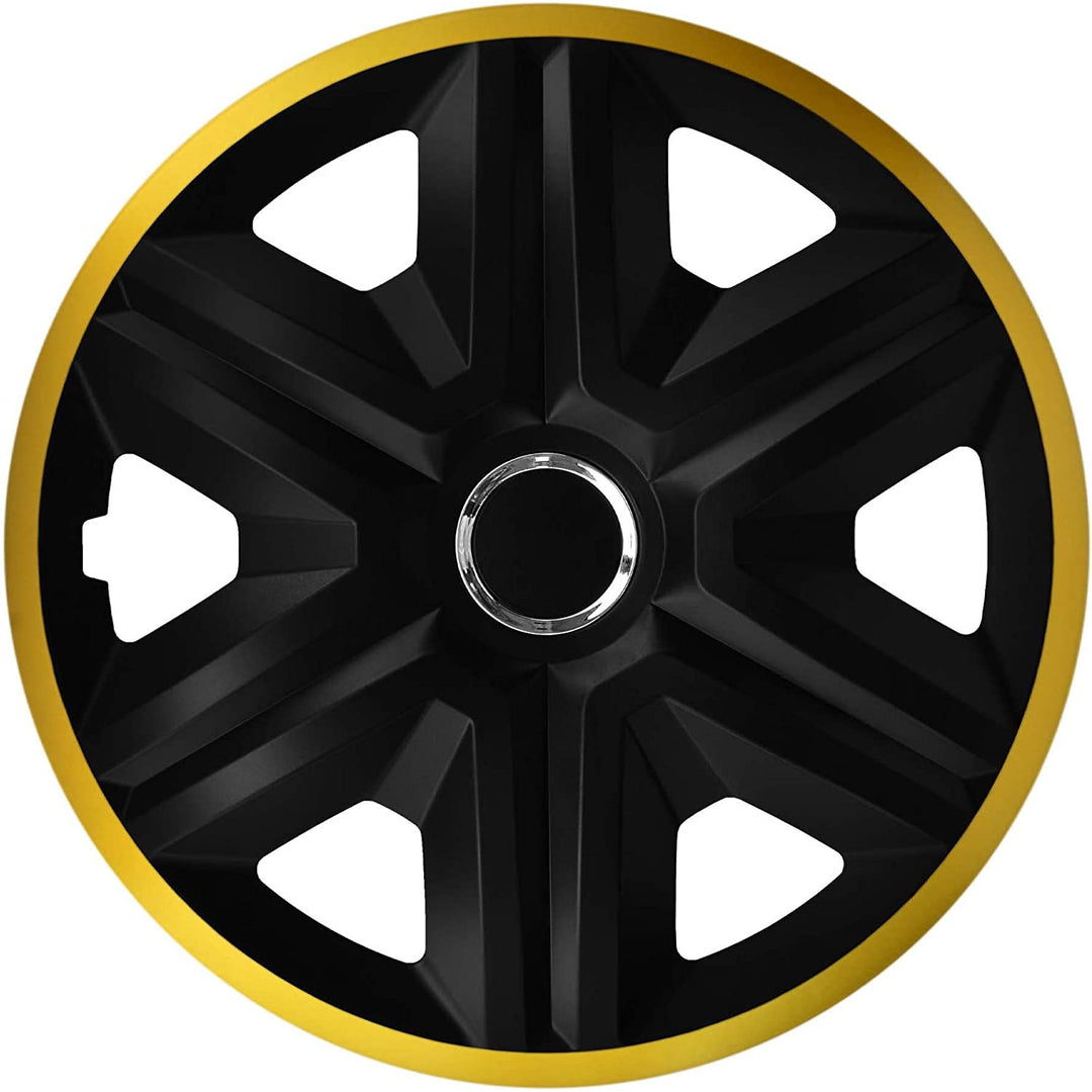 Set de 4 capace jante NRM, Fast Lux, 14", negru - auriu