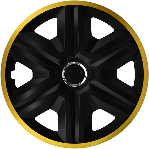 Set de 4 capace jante NRM, Fast Lux, 14", negru - auriu
