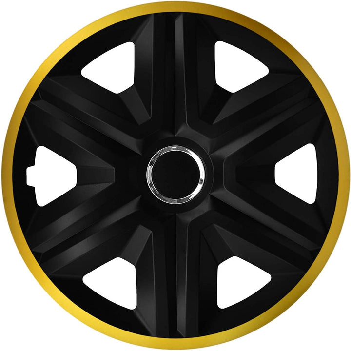 Set de 4 capace jante NRM, Fast Lux, 14", negru - auriu