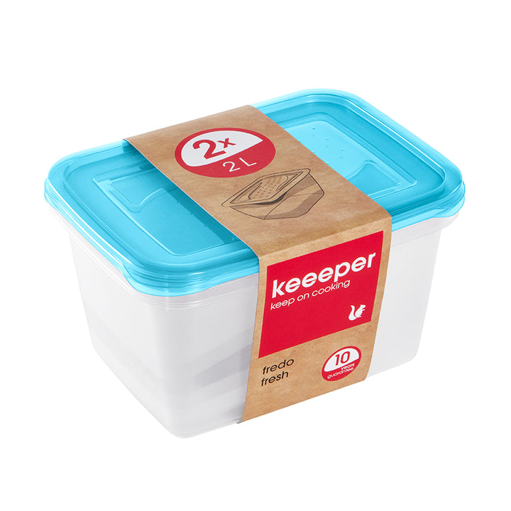 Set de 2 recipiente de depozitare a alimentelor, Fredo Fresh, 2 x 2 L