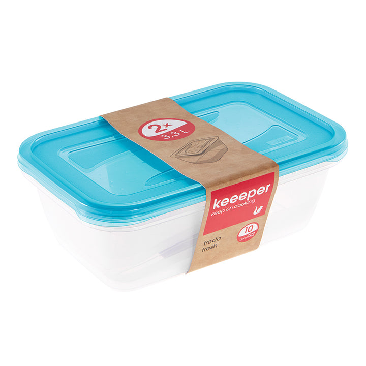 Set de 2 recipiente de depozitare a alimentelor, Fredo Fresh. 2 x 3.3 L