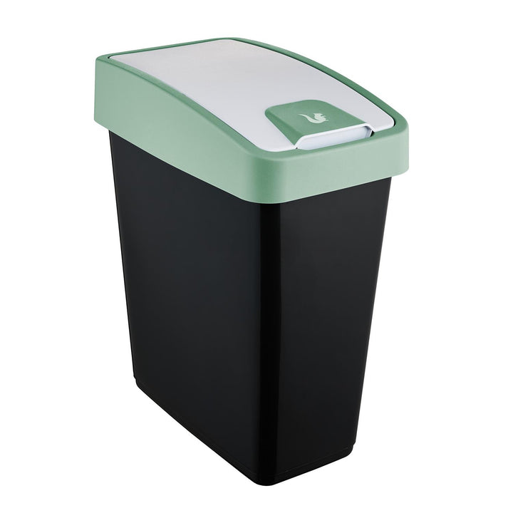 Cos gunoi cu deschidere dubla Keeeper, 25 L, negru - verde