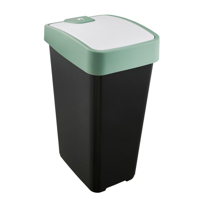 Cos de gunoi Keeeper, cu capac flip, 45 L, negru - verde