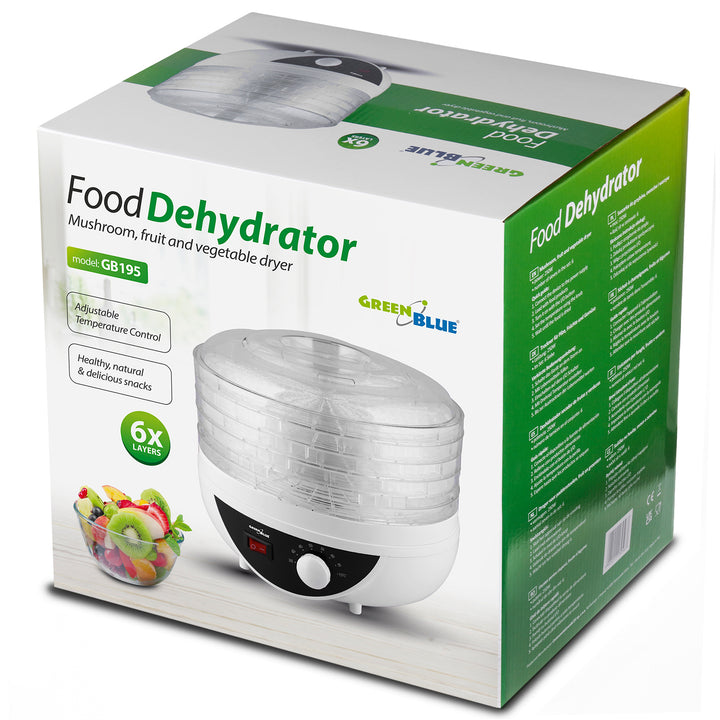 Deshidrator pentru legume GreenBlue GB195, 250W, 5 tavi, alb