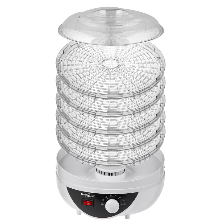 Deshidrator pentru legume GreenBlue GB195, 250W, 5 tavi, alb