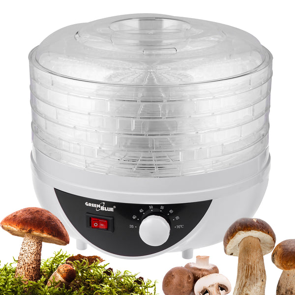 Deshidrator pentru legume GreenBlue GB195, 250W, 5 tavi, alb