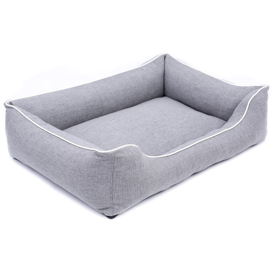 Pat pentru caini Sofa Mallorca Comfort, 65 x 50 cm, gri deschis - alb