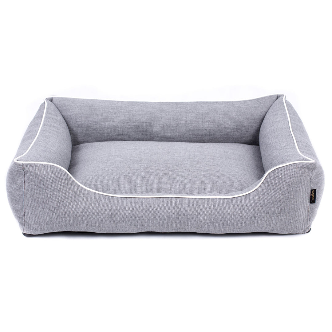 Pat pentru caini Sofa Mallorca Comfort, 65 x 50 cm, gri deschis - alb