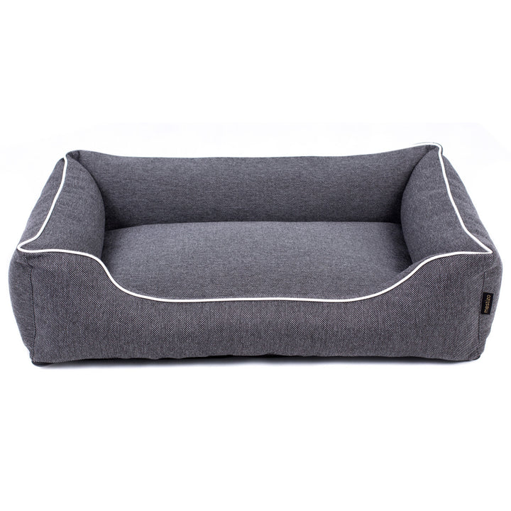 Pat pentru caini Sofa Mallorca Comfort, 65 x 50 cm, gri inchis - alb