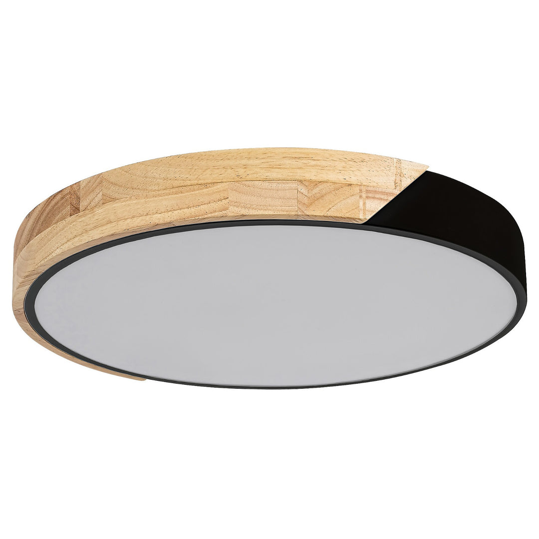 Plafonieră Rabalux Maple 3528, negru mat, 24 W, din metal și lemn