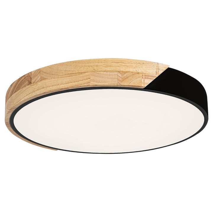 Plafonieră Rabalux Maple 3528, negru mat, 24 W, din metal și lemn