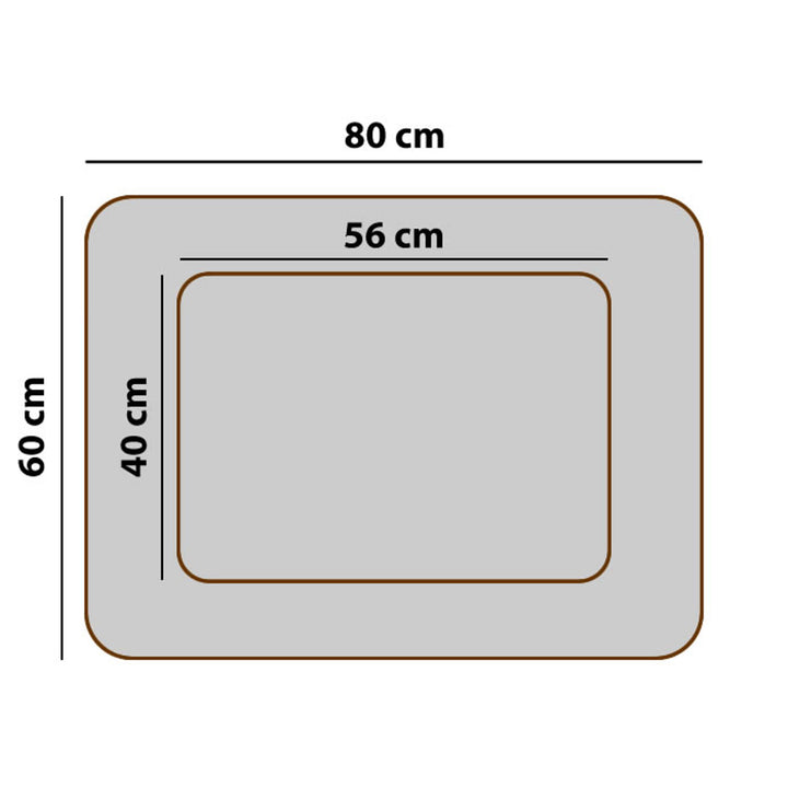 Pat pentru caini Valencia Orthopedic, 80 x 60 cm, maro - alb