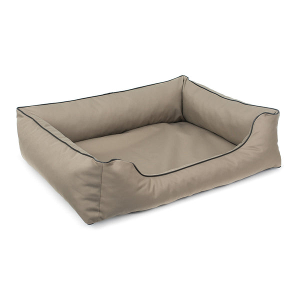Pat pentru caini Valencia Orthopedic, 100 x 75 cm, bej - negru