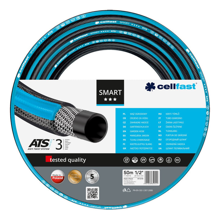 Set de grădină Cellfast, furtun Smart ATS 1/2''' Smart ATS 50 m, cărucior Aluplus 1/2''' 60 m