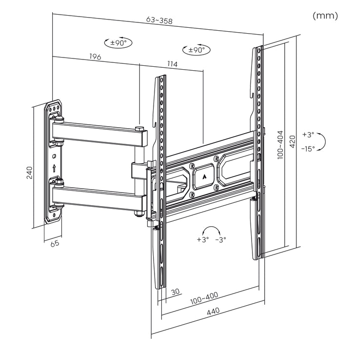 Suport MC-647N, max vesa 400x400, se potrivește pentru televizoare curbate, 33-55", 35kg