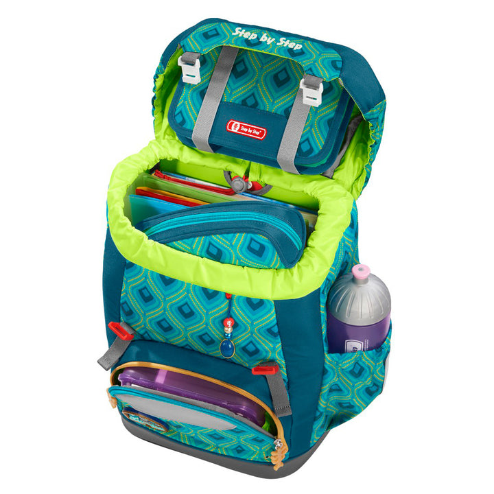 Set ghiozdan cu 4 accesorii Step by Step Magic Castle, 28 x 41 x 20 cm, 22 L, verde