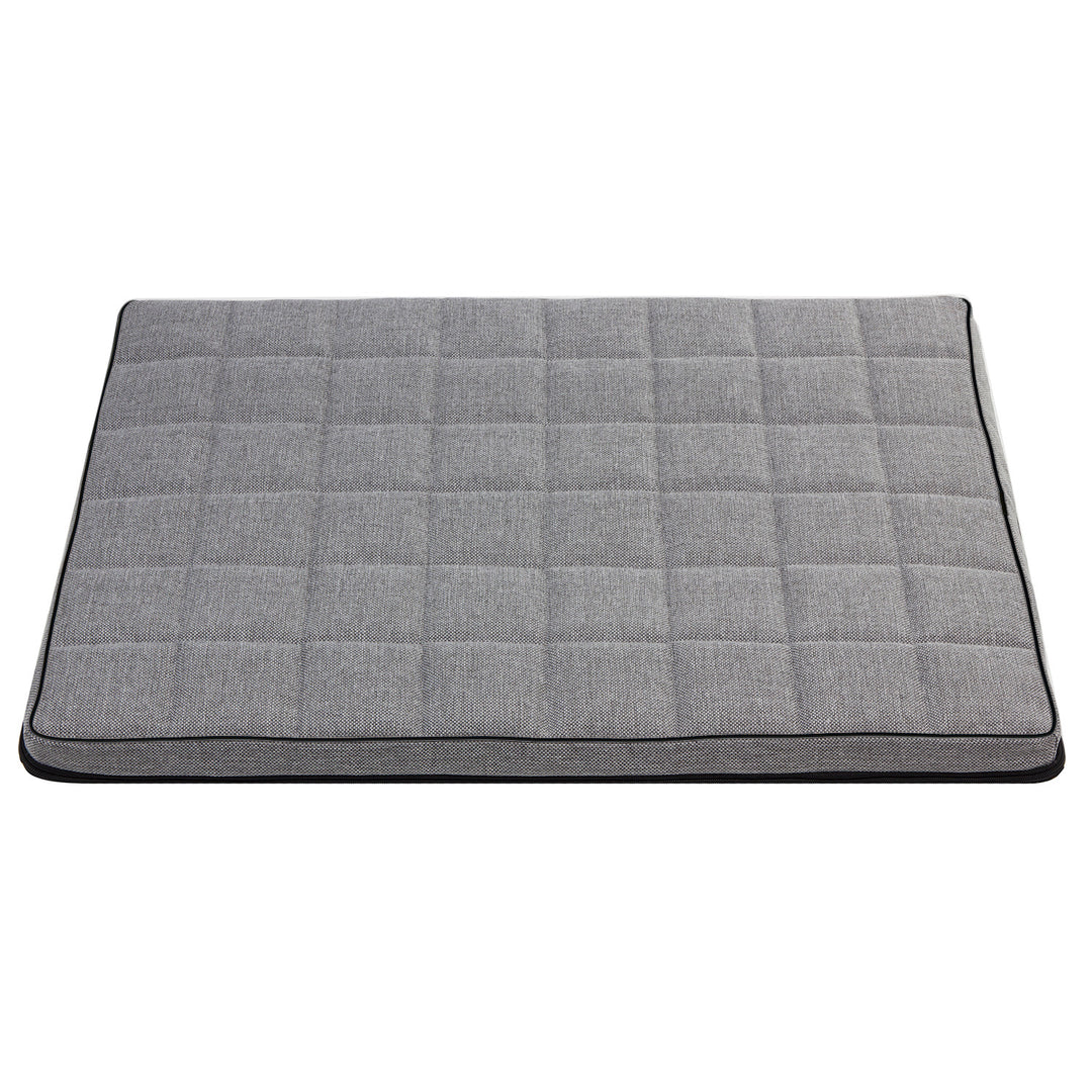 Pat pentru caini Mestizo Leon Checked, 80 x 60 x 5 cm, gri deschis-negru